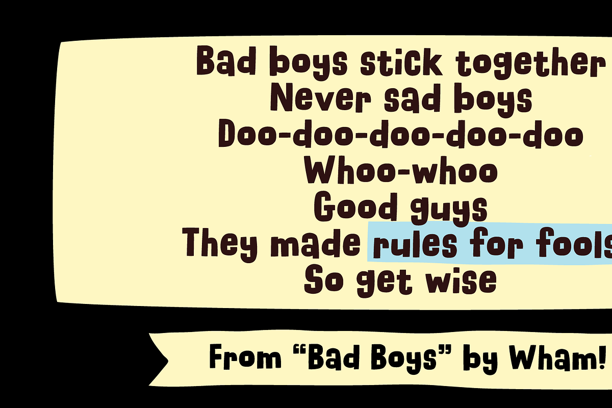 Rules For Fools! Whoo-whoo!, a Font by pizzadudedotdk (Photo 6 of 8)