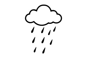 Cloud raining isolated vector icon, an Outline Icon by Nurlan's shop