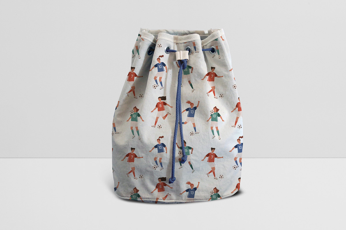 Girl soccer players seamless pattern, a Pattern Graphic by Good Studio (Photo 3 of 4)