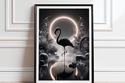 Black Flamingo Wall Art Bundle, a Graphic by Raven&RoseStudio (Thumbnail 3 of 9)