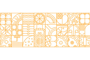 Abstract geometric pizza pattern, a Food Illustration by Vector Tradition