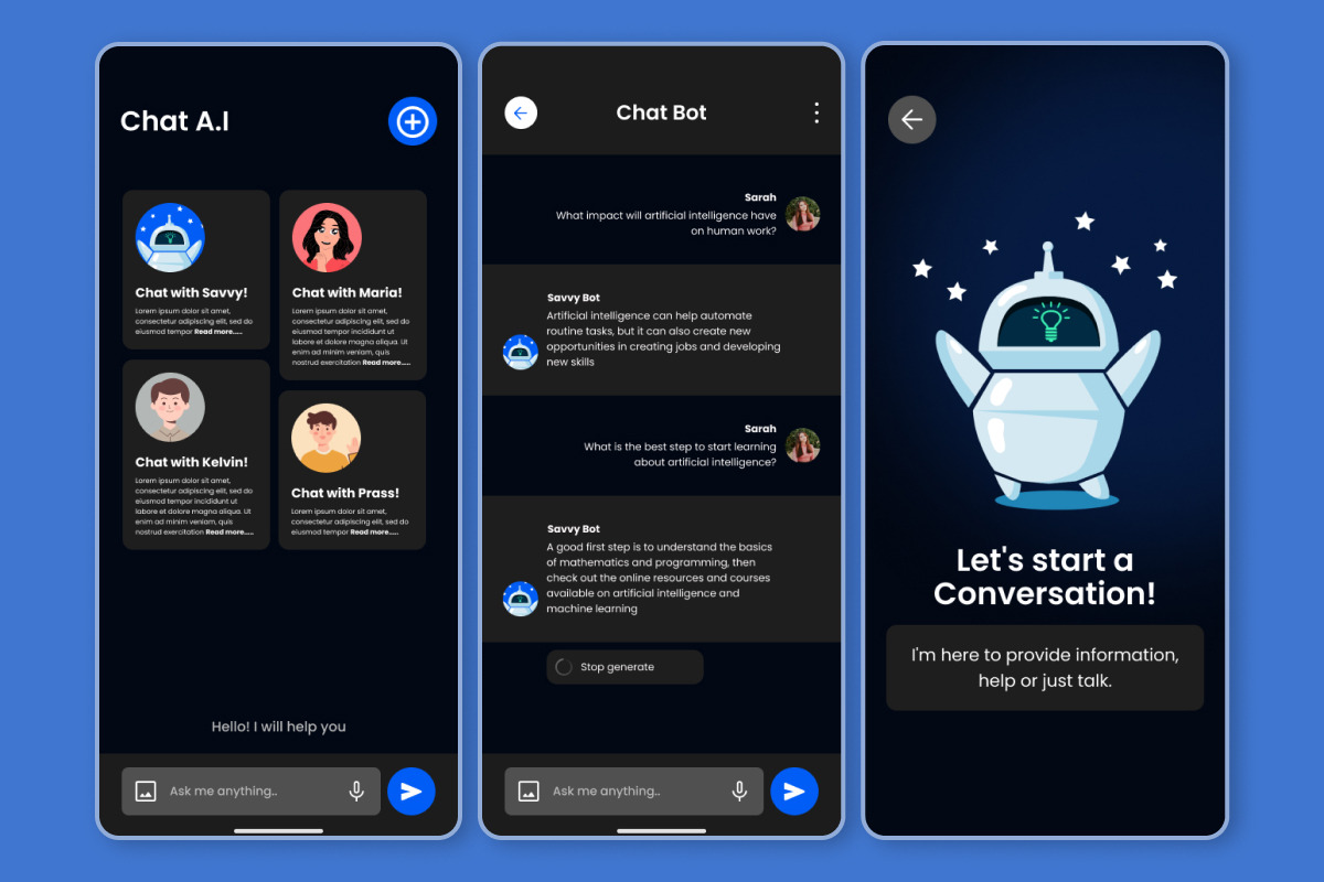 Savvy - AI Chatbot Mobile App, an App Template by twinstd (Photo 3 of 5)
