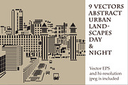 9 vectors abstract urban landscapes, an Illustration by Crowhouse (Thumbnail 1 of 4)