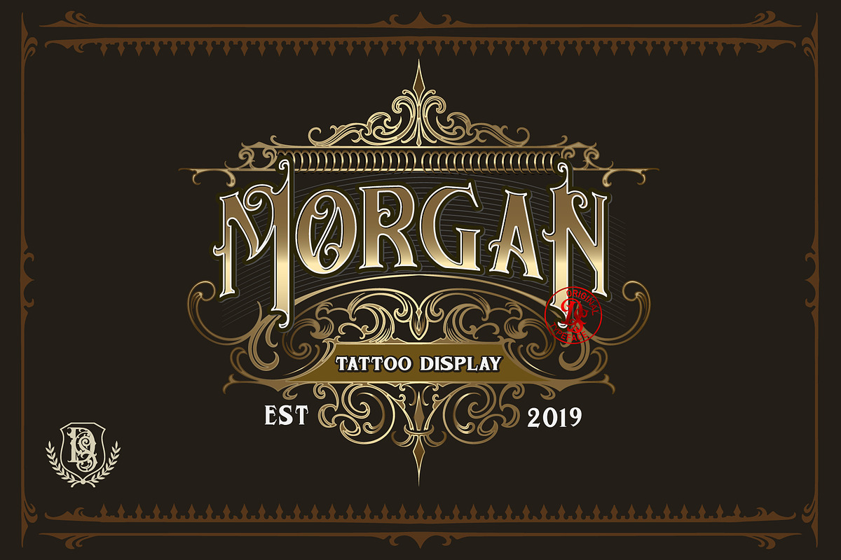 MORGANTATTOO + EXTRAS, a Blackletter Font by dansdesign (Photo 1 of 6)