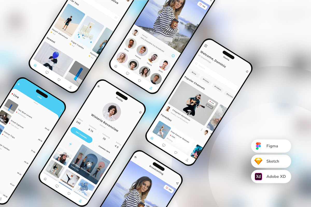 Live Streaming Broadcasting UI Kit, an UI Kit Template by uicube