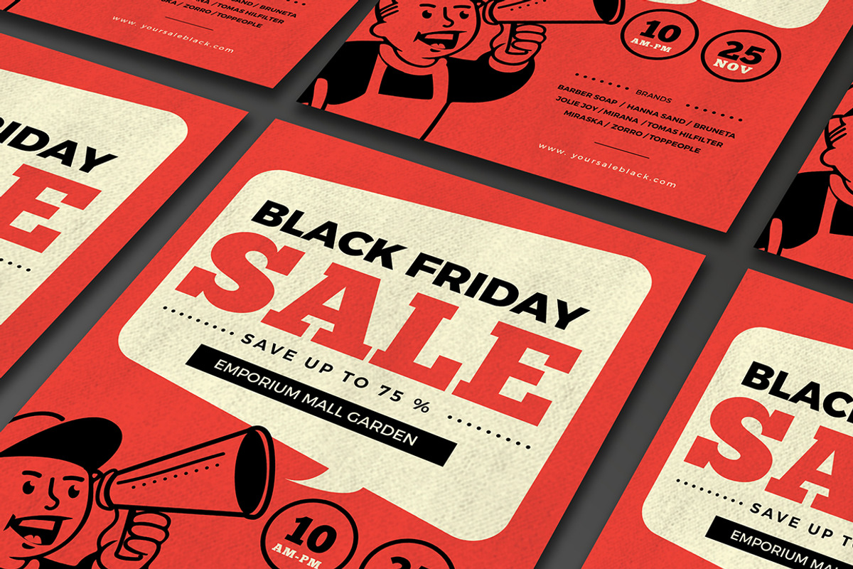 Retro Black Friday Flyer, a Flyer Template by Tokosatsu (Photo 3 of 4)