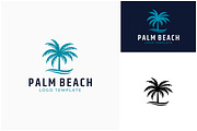Palm Tree Sea Waves Shore Beach Logo, a Branding & Logo Template by Enola99d (Thumbnail 2 of 2)