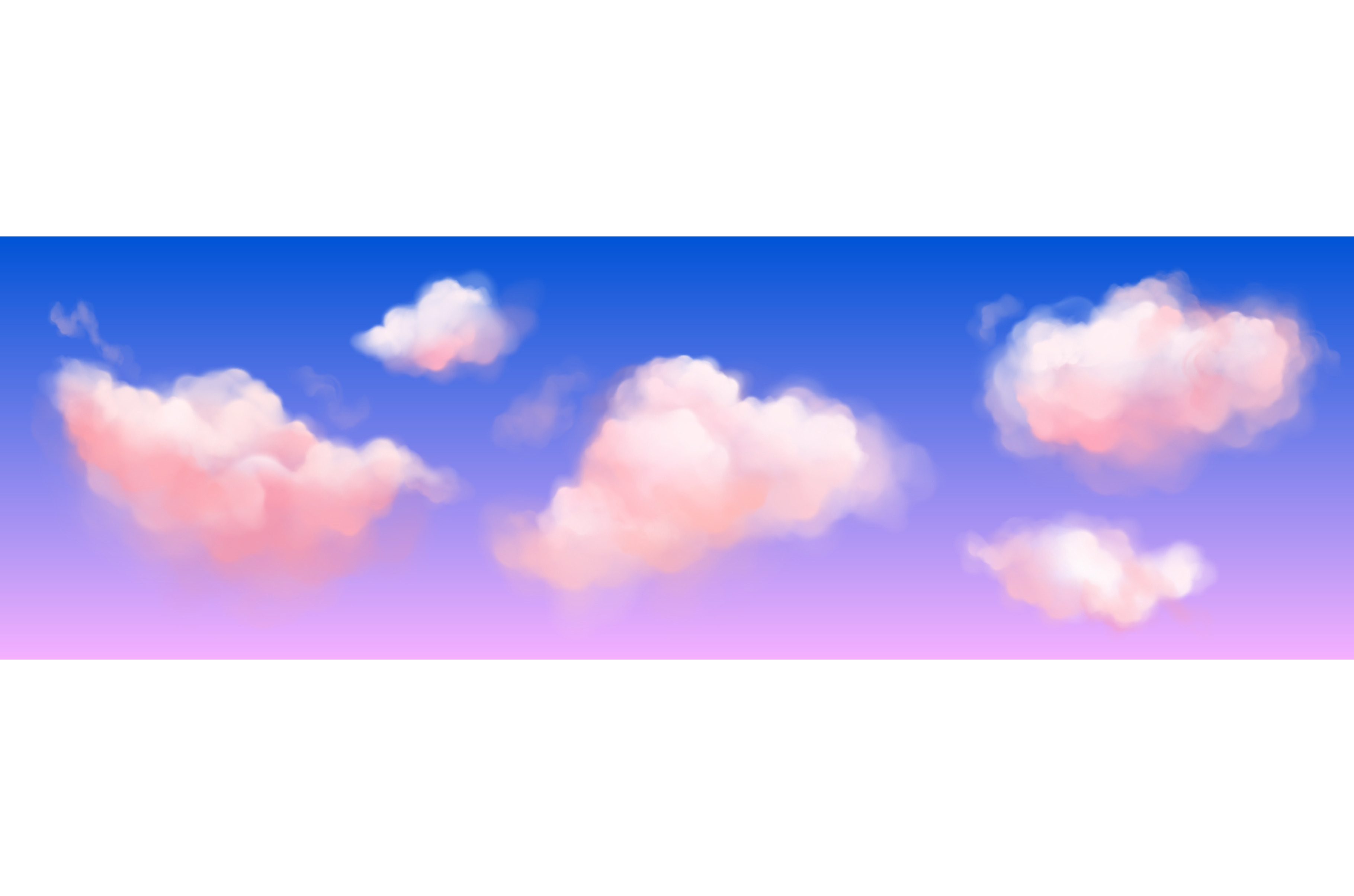 Pink soft fluffy clouds on violet, an Object Illustration by art PVP ...