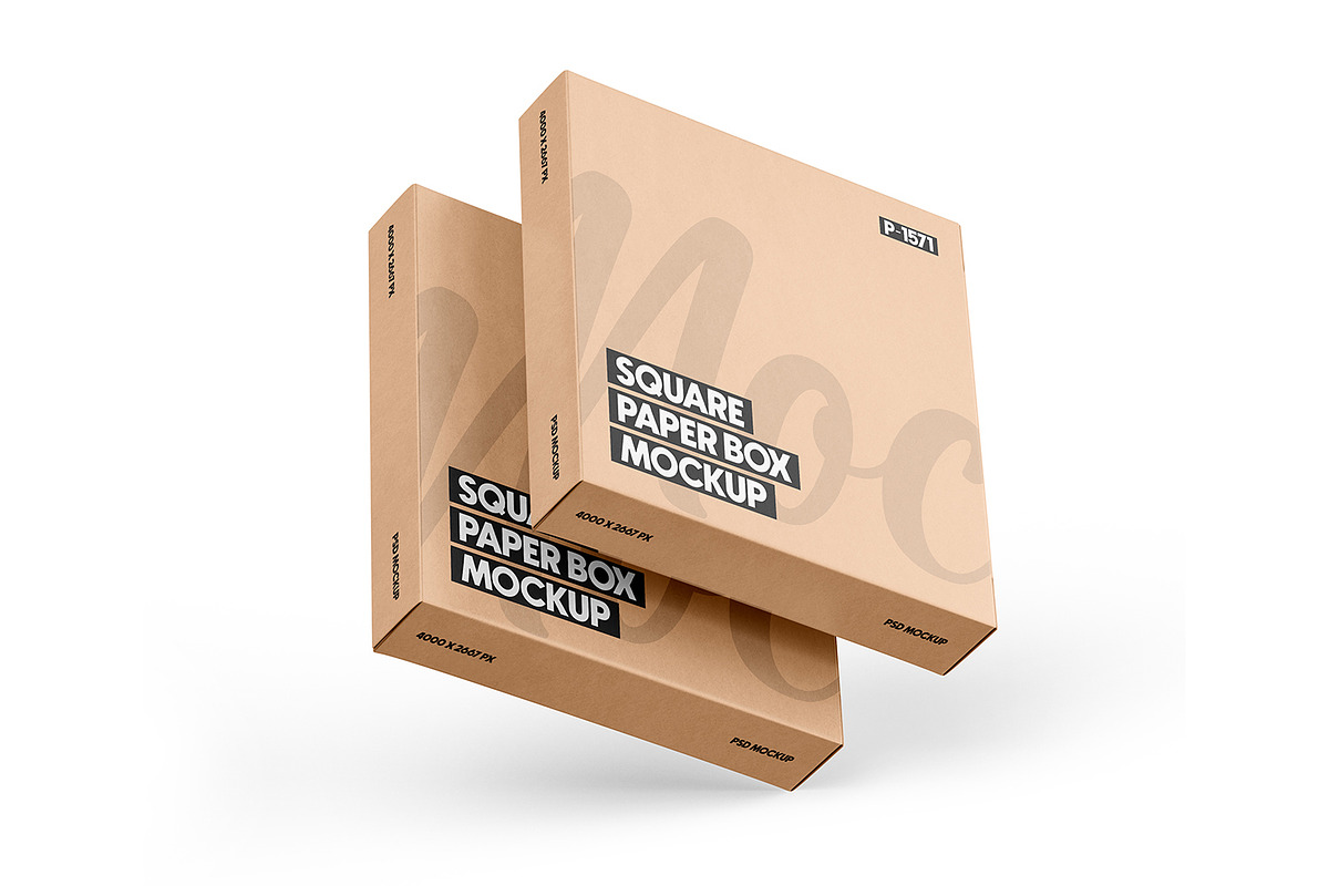 Kraft Square Box Mockup, a Packaging Mockup by Ram Studio (Photo 6 of 14)