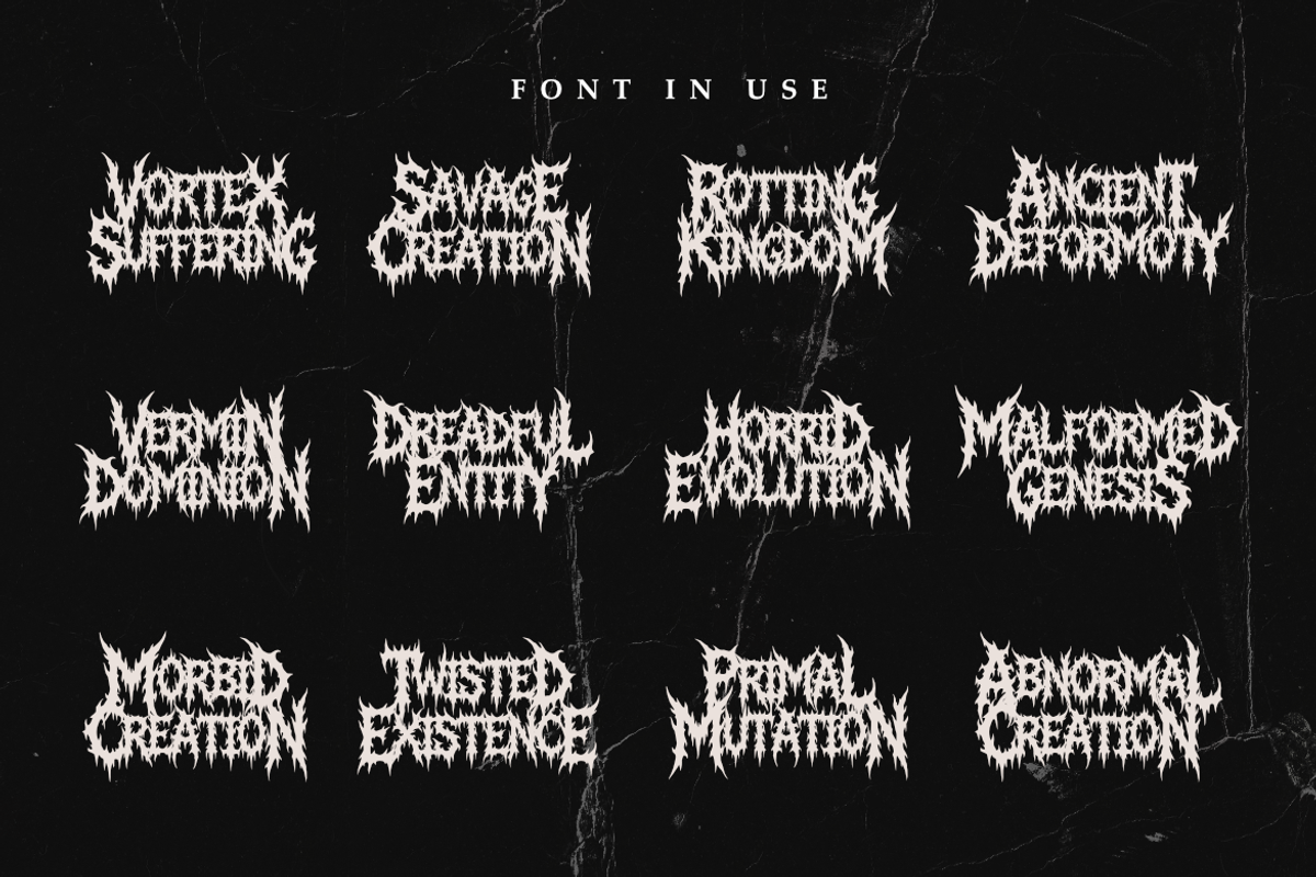 Forsaken Mutation | Death Metal Font, a Symbol Font by Masyafi Studio (Photo 9 of 9)
