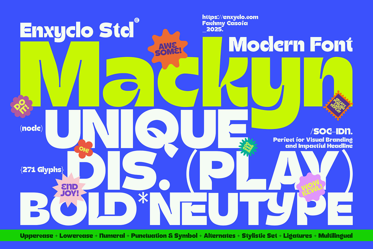 Mackyn - Bold Modern Font, a Sans Serif Font by Enxyclo Studio (Photo 1 of 16)