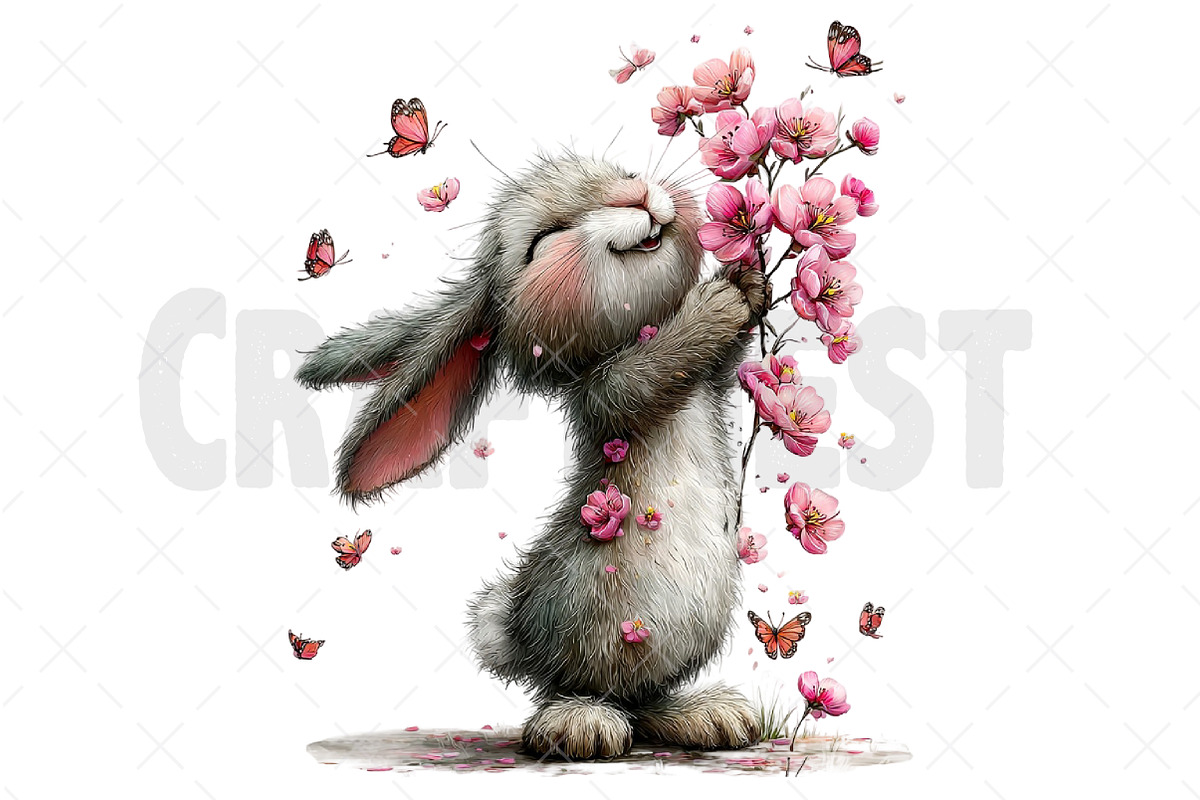 Whimsical Summer Bunny Clipart, an Illustration by Craft Nest (Photo 10 of 12)