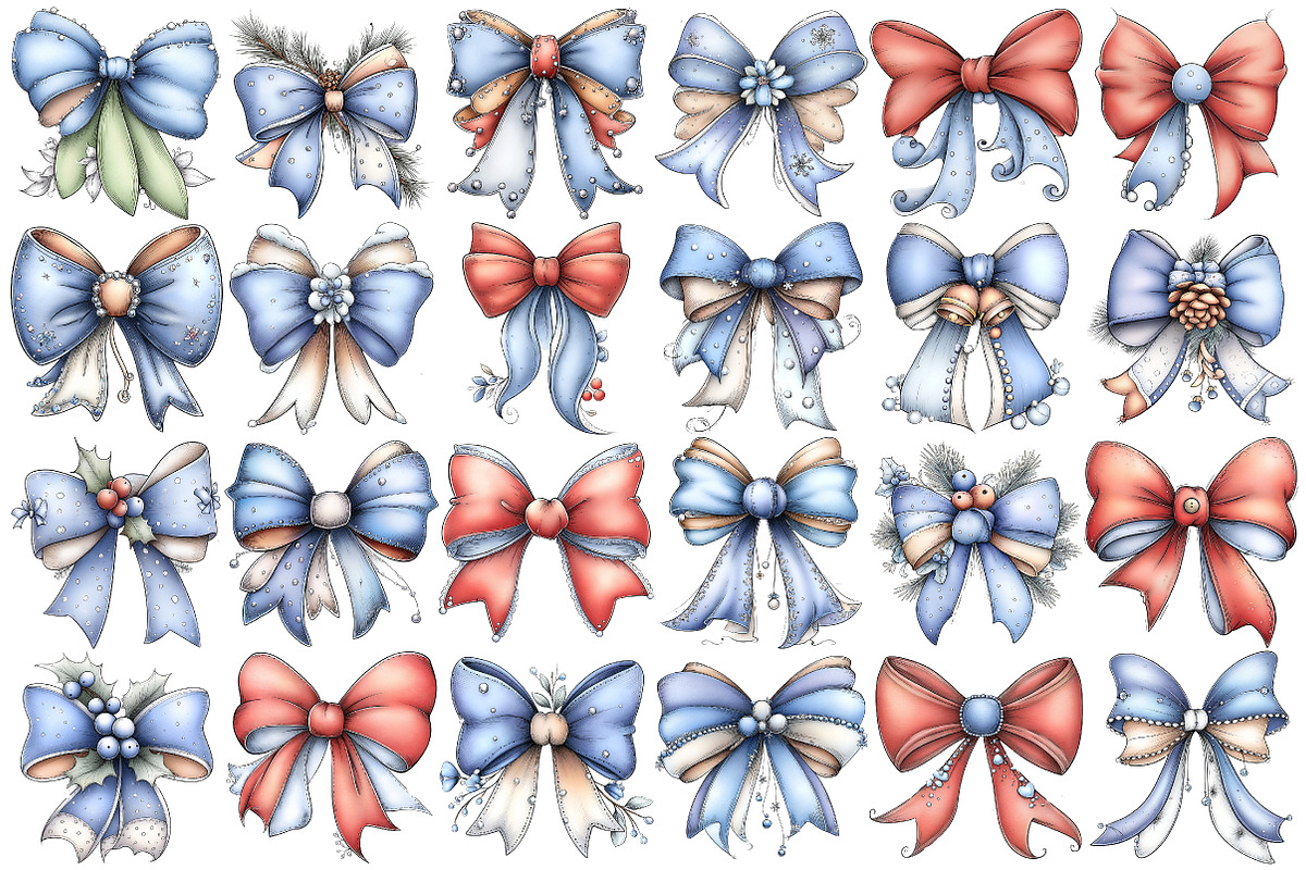 Christmas Bow Clipart, an Illustration by Pixels.Craft (Photo 5 of 6)