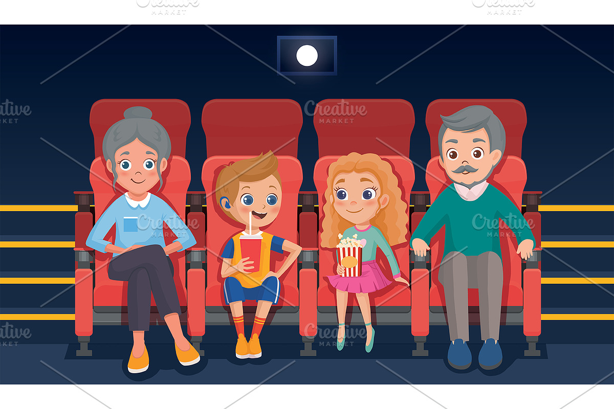 Kids in cinema, a Person Illustration by Elen_Art