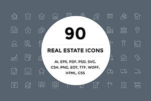 90 Real Estate Icons