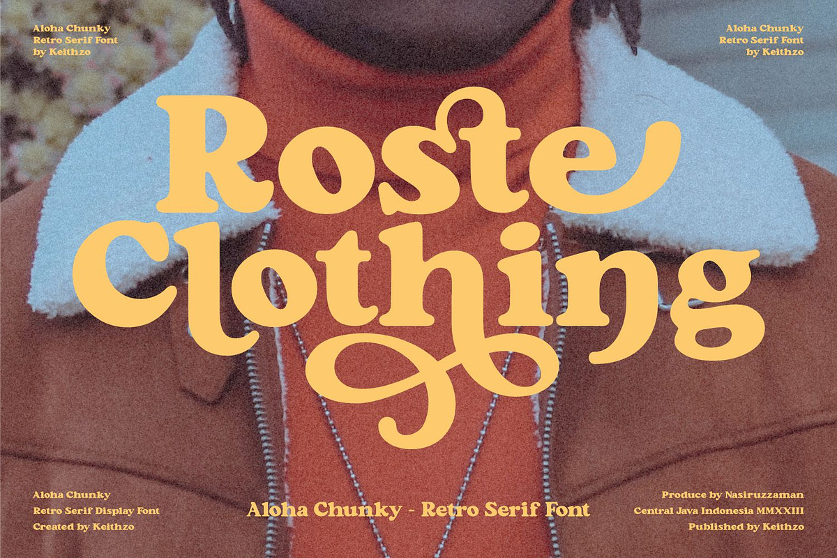 Aloha Chunky - Retro Font, a Serif Font by Keithzo (Photo 7 of 11)