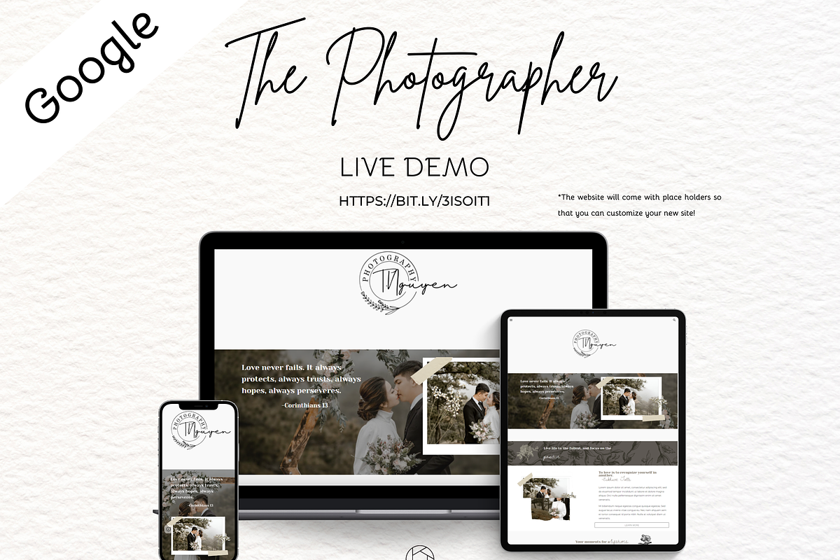 Google Site Theme | The Photographer, a Templates & Theme by She Designs Things (Photo 3 of 7)