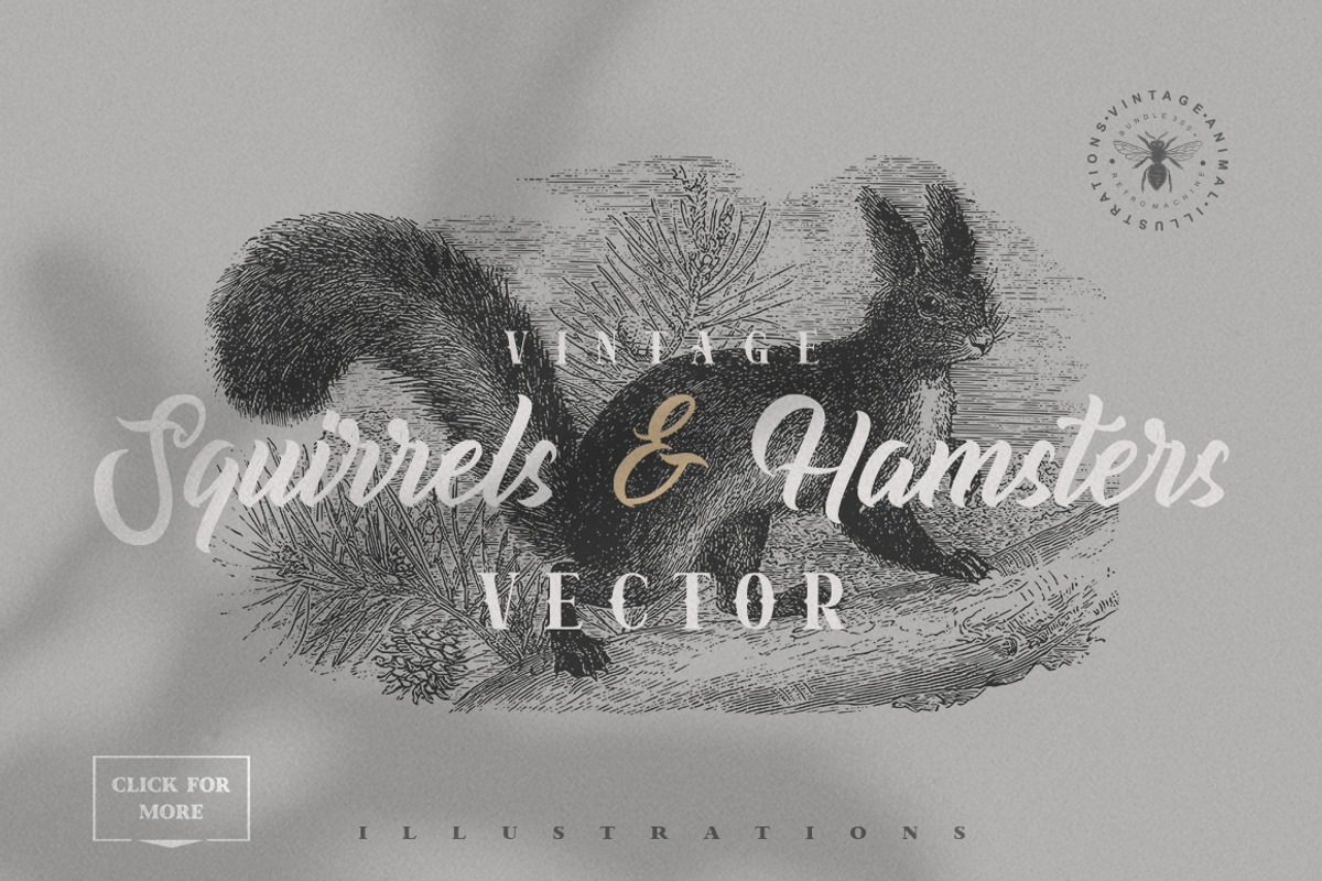 Vintage Animals Bundle 300+, an Animal Illustration by Retro Machine (Photo 3 of 21)