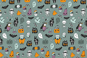 Happy Halloween cartoon cute pattern, a Pattern Graphic by kostolom3ooo (Thumbnail 3 of 5)