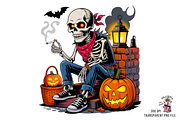 Halloween Skeleton Biker PNG Bundle, an Illustration by Clipart Bloom (Thumbnail 2 of 11)