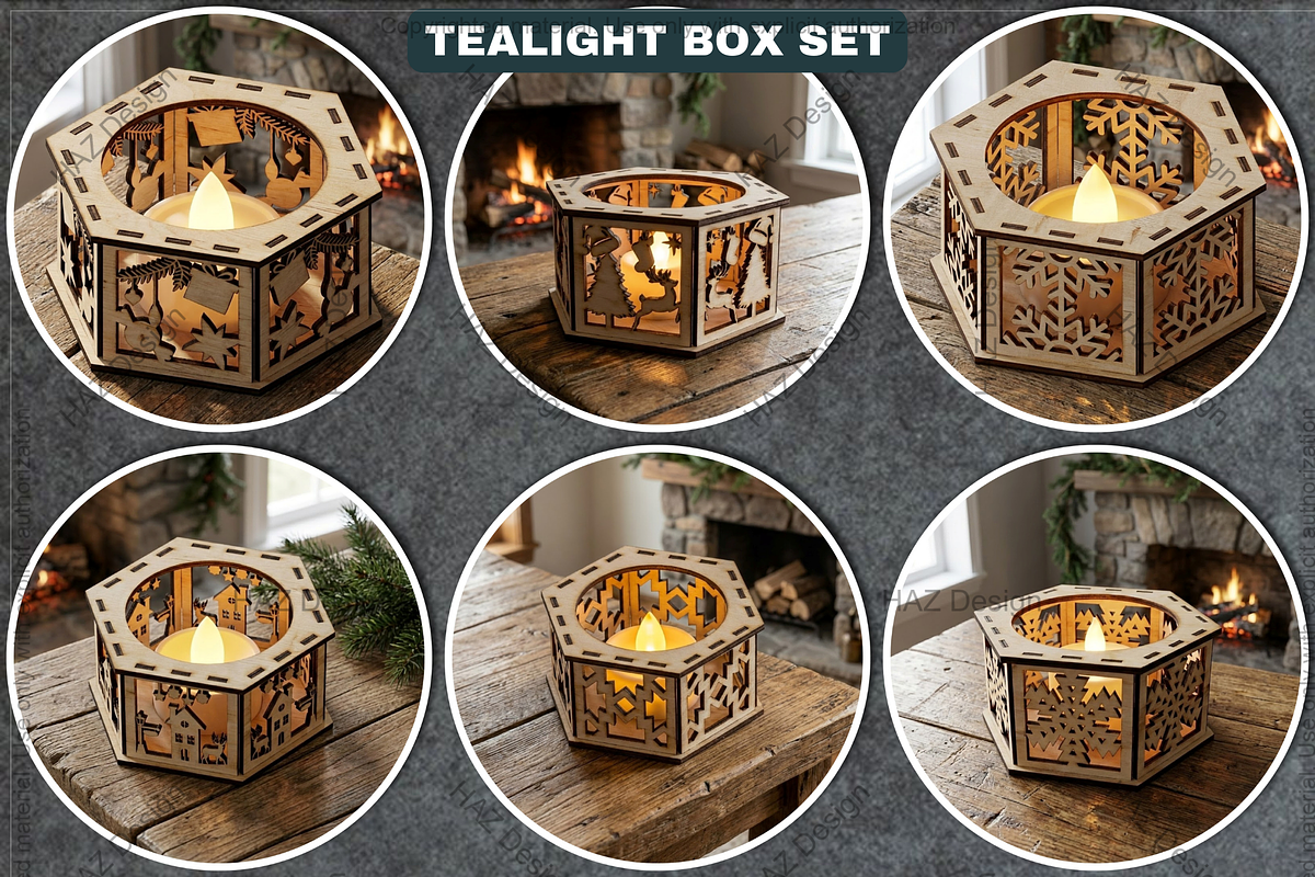 Christmas Tea Light Holder Bundle, a Graphic by AtacanDigital (Photo 1 of 7)