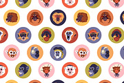 Funny monkeys avatars set + patterns, an Animal Illustration by PaperTrident (Thumbnail 6 of 6)