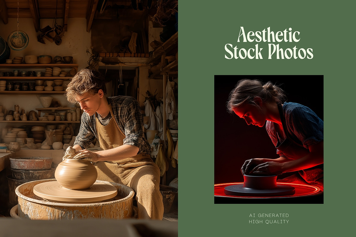 50 Aesthetic Pottery Stock Photos, a Person Illustration by Incomelion (Photo 10 of 13)