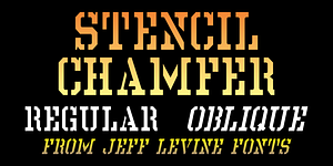 Stencil Chamfer JNL, a Slab Serif Font by Jeff Levine Fonts