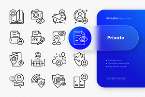 Private Outline Icons, an Outline Icon by cidcud_graphic