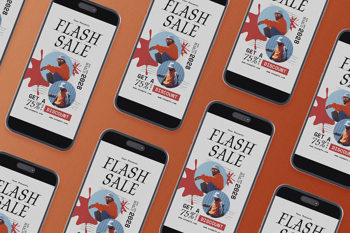 Orange Anti Design Flash Sale Flyer, a Flyer Template by Aiyari Graphic (Photo 2 of 3)