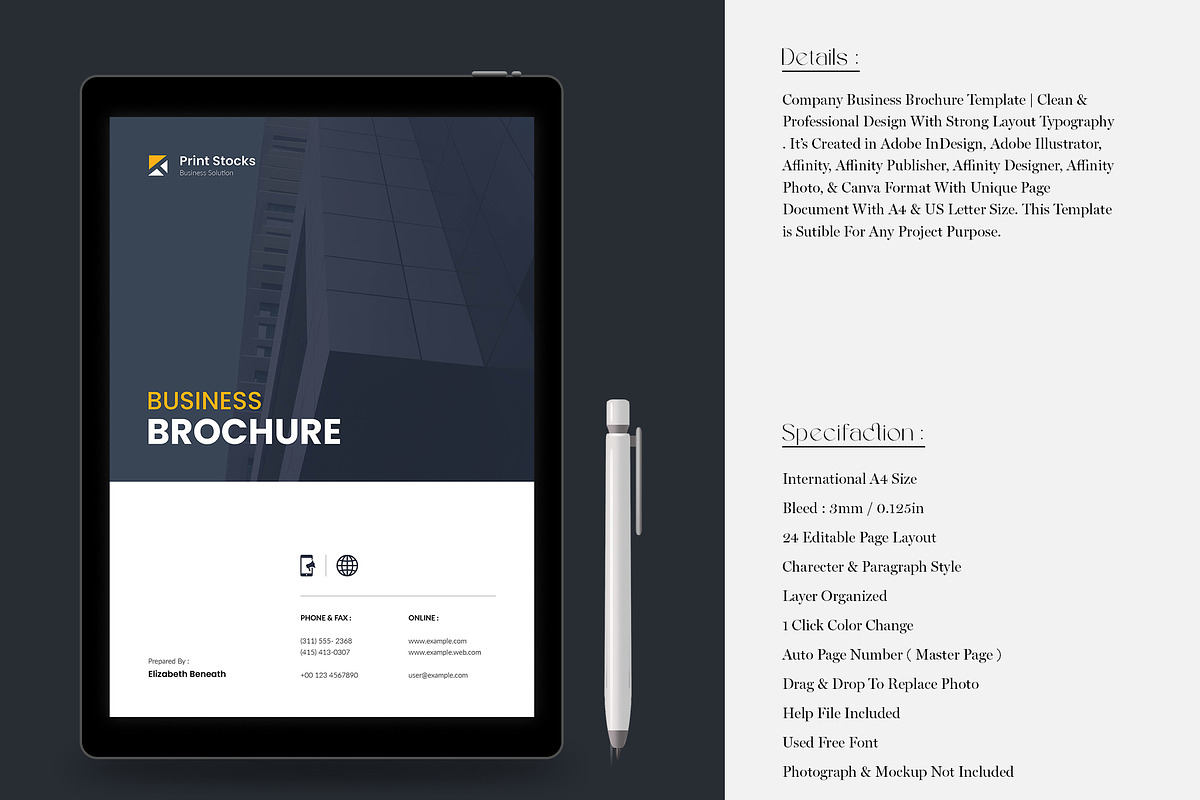 Company Profile Brochure Template, a Brochure Template by Spark_Creative (Photo 2 of 16)