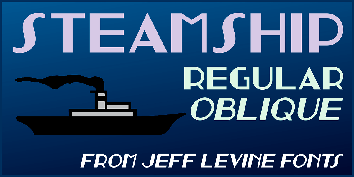 Steamship JNL, a Font by Jeff Levine Fonts (Photo 1 of 5)