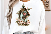 Whimsical Spring Birdhouse Clipart, an Illustration by SinaCreation (Thumbnail 6 of 11)