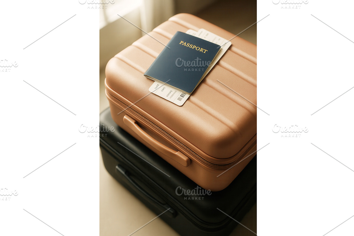 A passport and boarding passes are, a Transportation Illustration by Sergey Kotenev