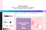 Pink Facebook Template Set for Canva, a Social Media Template by ltsdesigns (Thumbnail 5 of 6)