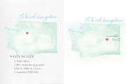 Watercolor Map of Washington, a Graphic by Beloved Paper (Thumbnail 3 of 6)