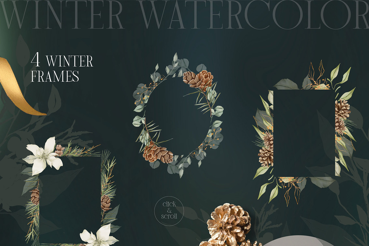 WINTER FLORALS watercolor set, a Decorative Illustration by Yuliia Lashevska (Photo 8 of 10)