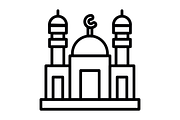 Taza Pir Mosque Line Icon, an Icon by Pexelpy (Thumbnail 2 of 2)