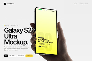 Hand Held Galaxy S26 Ultra Mockup, an Android Mockup by Toasin Studio