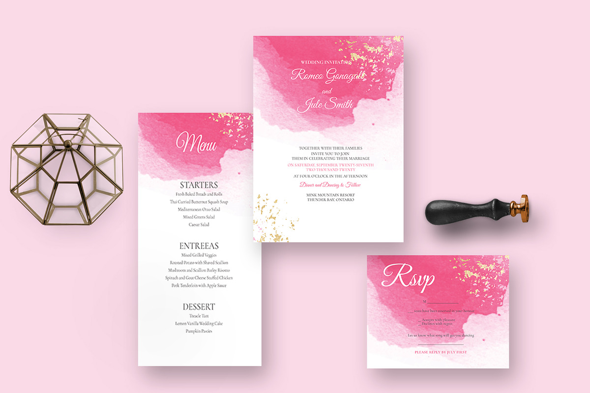 Classy Watercolor Wedding Suite, an Invitation Template by Design with Qurat (Photo 4 of 4)