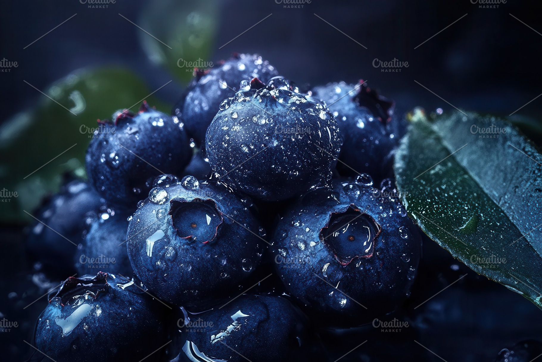 Fresh bunches of ripe blueberries, a Photo by Pavel_design