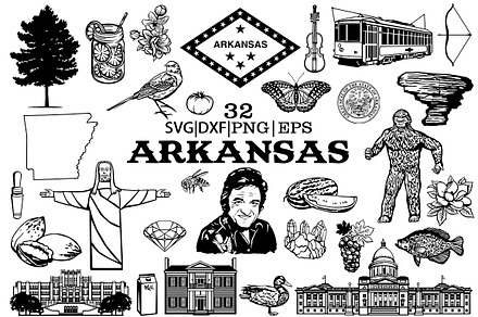 Arkansas state vector clipart