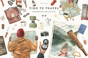 Time To Travel Watercolor