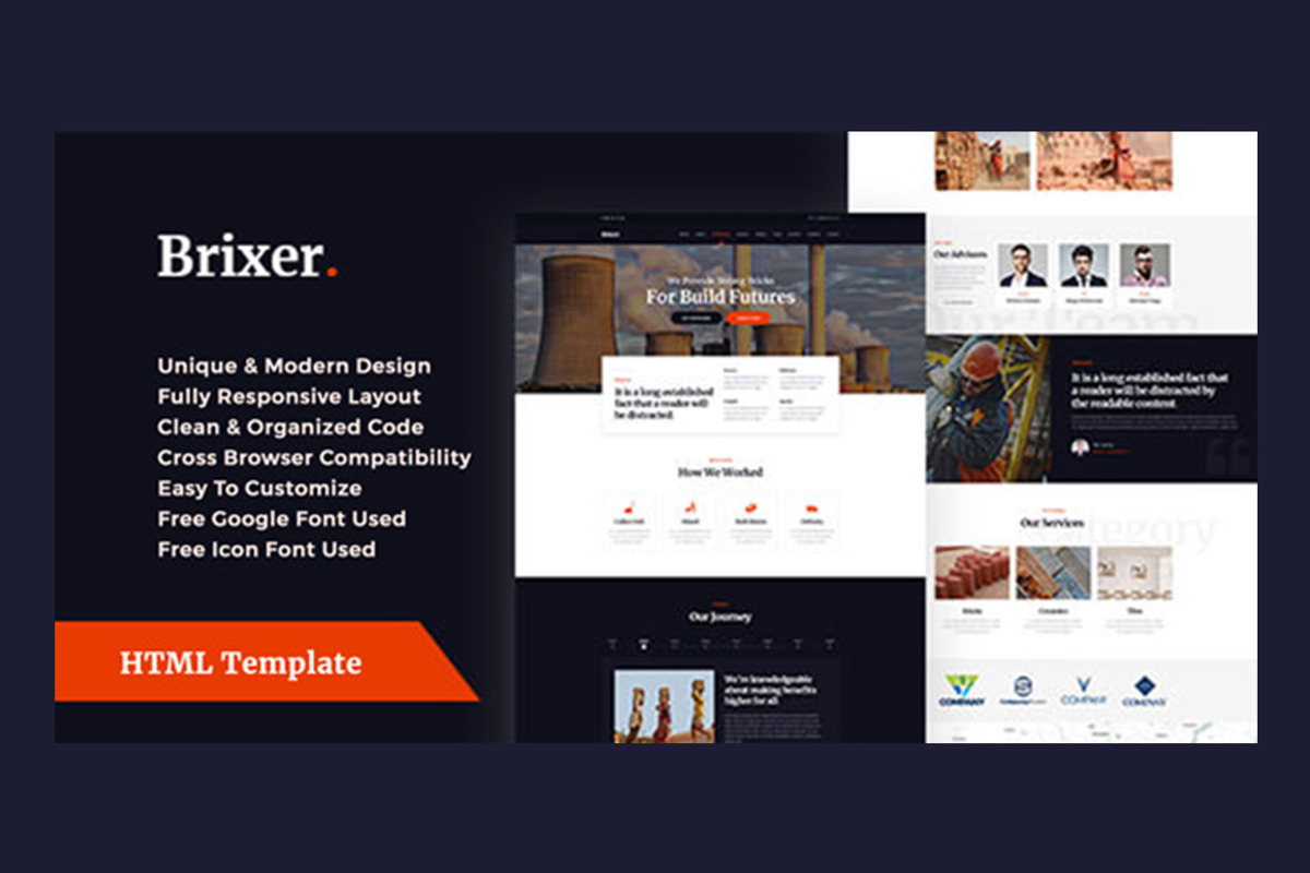 Brixer - Industry HTML Template, a HTML Template by THESOFTKING (Photo 1 of 3)