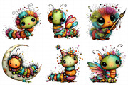 Cute Whimsical Caterpillar PNG Clipa, an Illustration by Daily.Designs (Thumbnail 8 of 8)