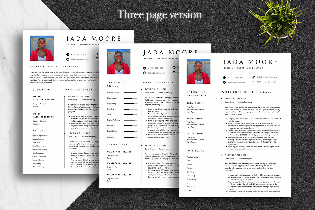 Simple Resume Template Pack | Canva, a Resume Template by Lux Resume (Photo 3 of 9)