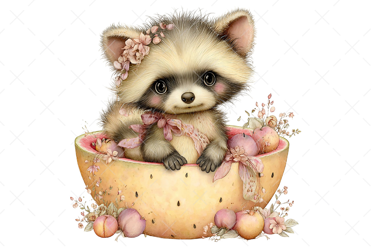 Summer Funny Raccoon Clipart, an Illustration by Craft Nest (Photo 10 of 12)