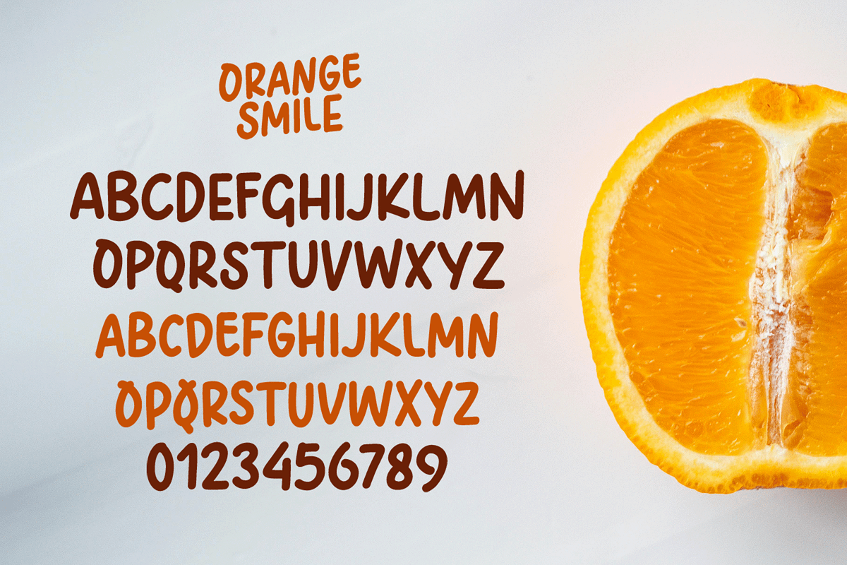 Orange Smile – Playful Display Font, a Sans Serif Font by overlaytemplates (Photo 4 of 5)