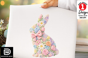 Faux Yarn Easter Bunny Png, an Illustration by Watercolor design