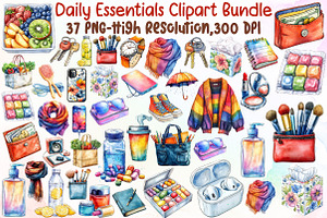 Daily Essentials Clipart Bundle, an Illustration by Sublimation Artist